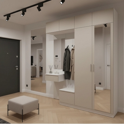 Набор мебели для прихожей "Марсель-208" МР 01-208 В2490 Ш2000 Г420 (ЛДСП Кашемир)